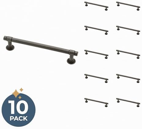 Franklin Brass Francisco (10-Pack) Cabinet Handles 5-1/16" Hole Center Pulls | Soft Iron Hardware Kitchen Door, Drawers, Dressers, Furniture P29618K-SI-B