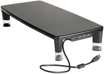 3M Monitor Computer Stand, 21.6 in x 9.4 in, 4 Port USB Hub