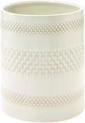 Nicole Miller – Wastebasket, Glossy Embossed Trellis Ceramic with Reactive Glaze Detail, Classic Home Decor – Perfect for Bathroom, Bedroom or Office (Lyra)