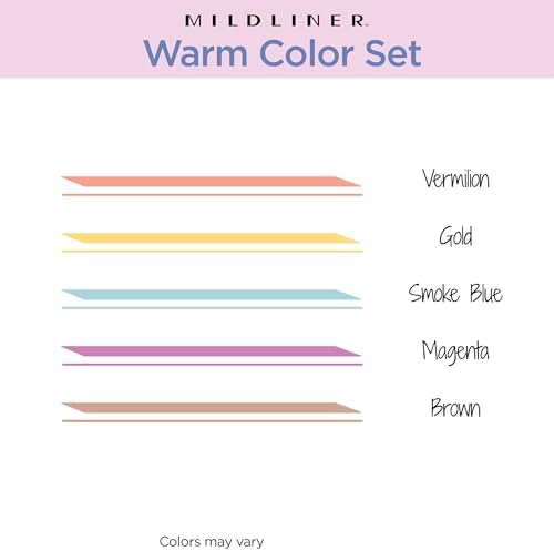 Zebra Pen MILDLINER No Bleed Highlighter, Warm Colors, Dual Tip, 5-Pack