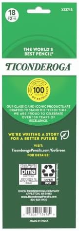 Ticonderoga Wood-Cased Pencils Pre-Sharpened, Arctic Blues, 18 Count | Ideal for writing, drawing, schoolwork, classrooms and office use