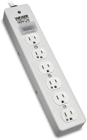TRIPP LITE Hospital-Grade Surge Protector Medical Power Strip, 6 Outlets, Right-Angle NEMA 5-15PHG Plug, 6 Foot / 1.8M Cord, 1050 Joule Protection, (SPS606HGRA)