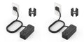 TESSAN Extension Cord 5 FT, Power Strip with 900J Surge Protection, Black (Pack of 2)