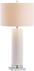 JONATHAN Y Dallas LED Table Lamp Ceramic Metal 31.5", White/Chrome