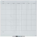 U Brands Glass Dry Erase Calendar Whiteboard, 36" x 36", Non-Magnetic White