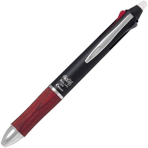 Pilot LKFB-2SEF-DR Erasable Tri-Color Ballpoint Pen, Frixion Ball 3, Wood, 0.5, Deep Red