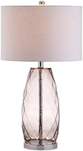 JONATHAN Y Juliette Modern Faceted Glass Table Lamp 26.5", Smoked Gray