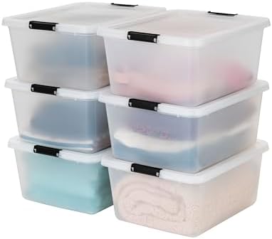 IRIS USA 6-Pack 18 Quart Clip Box with Latching Lid