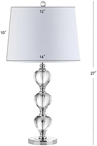 JONATHAN Y Cole 27" Traditional Crystal Bedside Table Lamp, Clear/Chrome