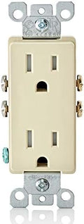 Leviton 15 Amp Decora Tamper-Resistant Duplex Electrical Wall Outlet, T5325-I, Ivory