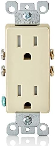 Leviton 15 Amp Decora Tamper-Resistant Duplex Electrical Wall Outlet, T5325-I, Ivory