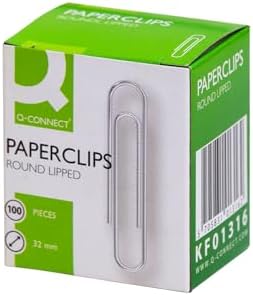 Q-Connect Lipped Paperclip, 32 mm KF01316Q - Pack of 1000