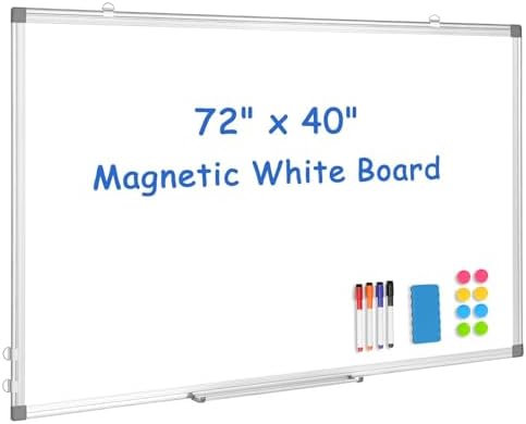 Double-Sided White Board Dry Erase Magnetic Whiteboard Wall 72x40 Large