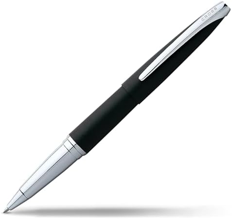 Cross ATX Basalt Black Rollerball Pen, Medium Point, Black Ink
