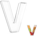 13.8" Extra Large Acrylic Letter Charcuterie Board Box, Reusable Fillable Letter Cake Candy Dish Display Serving Tray for Birthday Anniversary Party Decoration (V)