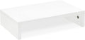 TEAMIX White Monitor Stand Riser for Desk, Small Computer/Laptop Stand Wood | 14.2"L x 9.5"W, Holds 80 lbs, Desktop Organizer Shelf, Ergonomic Morden Design, Easy Assembly, For Home Office, Gaming