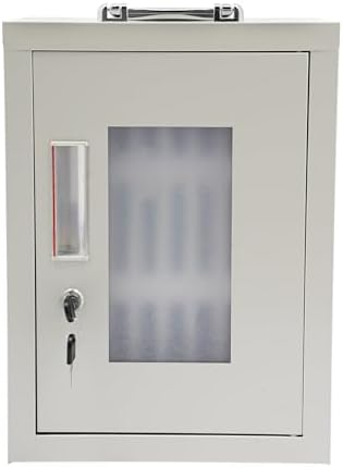24 Slots Aluminum Alloy Pocket Chart Storage Cabinet,Cell Phones Storage Cabinet,Wall-Mounted with a Locked,Can be Carried by Hand