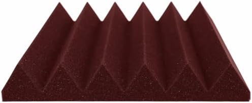 Foam Factory Inc 24 Pack Color Acoustic Foam Panel Studio Soundproofing Wedge Wall Tiles 12” X 12” X 2” (Burgundy)