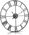 VEVOR Large Wall Clock, 24 in Wall Clock Roman Numerals, Battery Operated Non Ticking Classic Decorative Round Clocks, for Living Room Bedroom Office Kitchen Dining Room Home Decor