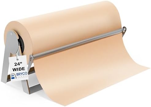 Bryco Goods 24 Inch Butcher & Kraft Paper Roll Dispenser and Cutter