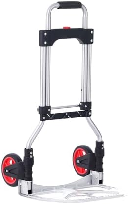 VEVOR Folding Hand Truck, 80 kg Load Capacity, Aluminum Portable Cart, Convertible Hand Truck and Dolly with Telescoping Handle and Rubber Wheels, Ultra Lightweight Super Strong for Moving Warehouse