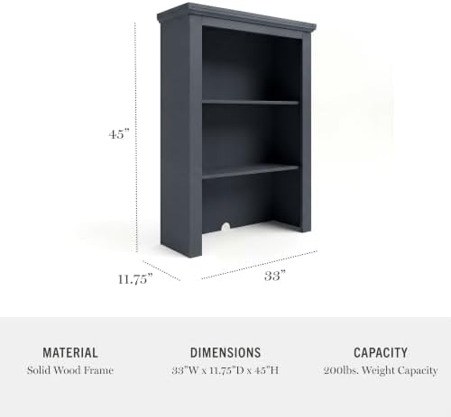 Martha Stewart Lily Pond 4-Piece Modular Cabinet and Hutch, Slate Blue