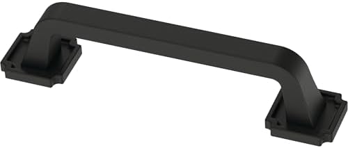 Franklin Brass 10 Pack Matte Black Cabinet Handles 3-3/4 inch (96mm) Kitchen Cabinet Handles and Drawer Pulls for Cupboards and Dressers |Notched Backplate
