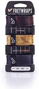 Gruv Gear Fret Wrap & Guitar Mute, Fretwrap for Acoustic, Electric & Bass | String Dampener Recording, Tapping & Practice Accessory (3 Pack, Medium Wood Prints, Fits 5 String Bass, 7 String Guitar)