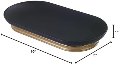 Avanti Linens - Vanity Tray, Guest Bathroom Essentials, Modern Home Decor (Memphis Collection, Black)
