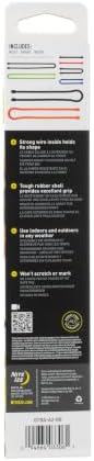 Nite Ize GTBA-A2-R8 Original Gear Tie, Reusable Rubber Twist Tie, Made in the USA, Assortment, 8 Pack