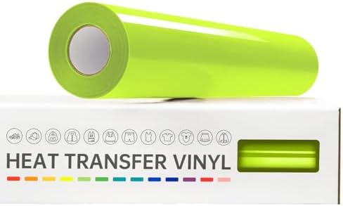 VinylRus Heat Transfer Vinyl, Neon Yellow, 12" x 20ft