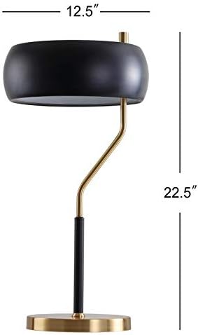 JONATHAN Y Oskar Desk Lamp Mid-Century Modern Task 22.5", Black/Brass Gold