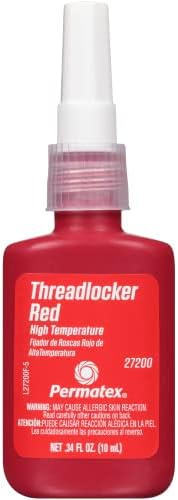 Permatex 27200-6PK High Temperature Threadlocker Red, 10 ml