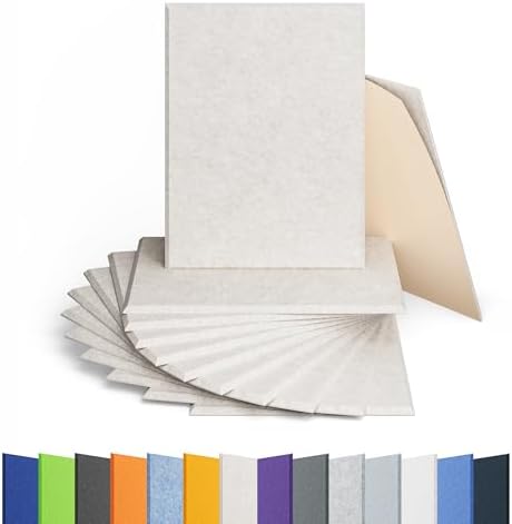 12 Pack Rectangle Acoustic Panels Self Adhesive Sound Proof Foam(Beige)