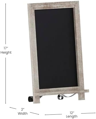 Flash Furniture Magnetic Tabletop Chalkboard Sign, 12" x 17", Weathered