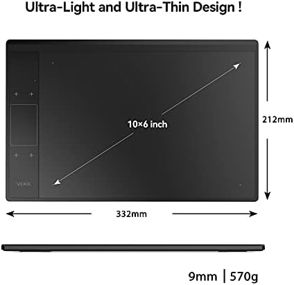 VEIKK A30 Drawing Tablet 10x6 Graphic Tablet, 4 Touch Keys and Touch Pad