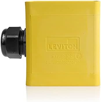 Leviton Portable Outlet Box, Sing-Gang, Extra Deep, Pendant Style with Cable Diameter 0.590-Inch, 1.000-Inch, 3099-2Y, Yellow