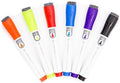 U Brands Fine Tip Dry Erase Markers with Eraser, Whiteboard Markers with Chisel tip, Low Odor, Assorted Colors, Set of 6
