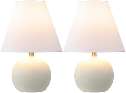JONATHAN Y Asher 18.25" Gourd LED Table Lamp, Matte Cream, Set of 2