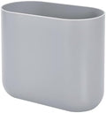 iDesign Small Slim Plastic Bathroom Trash Can, Gray