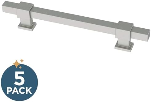 Franklin Brass 5 Pack Matte Brushed Nickel Cabinet Handles Adjustable Drawer Pulls for Kitchen Cabinet Knobs Dressers and Cupboards 1-3/8 to 6-5/16 inch (35–160mm) Hole Center | Adjusta-Pull™