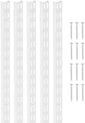 VEVOR Shelf Pilaster, 60-inch 5 Pack, Dual Track Upright Wall Shelving System, Heavy Duty Support System Twin Slot Shelf Rails, 25 Screws, Suitable for Cabinet Closet Organization Storage, Silver