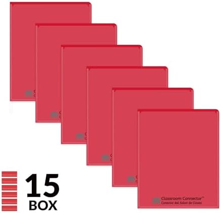 C-Line Classroom Connector™ Multi-Pocket School-to-Home Portfolio, Red, 15/BX (32304), 9.5 x 11.75 x 0.25