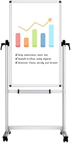 VIZ-PRO Double-Sided Magnetic Mobile Whiteboard, 48" x 24"