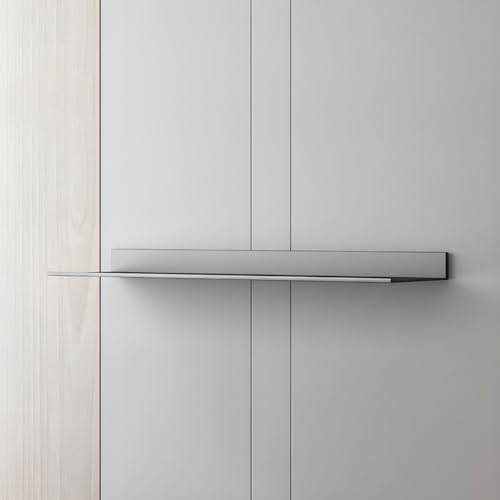Metal Bookshelf Wall Mounted Contemporary Bookcase Office Aluminum Alloy Wallmounted Storage Shelf Living Room Bookshelf Metal Partition Single-layer Display Shelf Grey 23.6"L x 8.3"W x 3.1"H