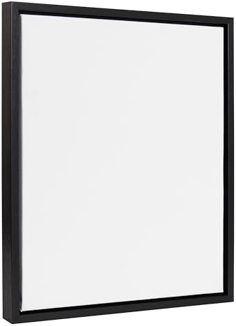 Kate and Laurel Sylvie Blank Framed Canvas Wall Art; 16x20 Black; Modern Empty Canvas for Paint-Your-Own Art; Ready to Paint Premium Canvas Already Framed