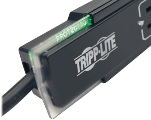 Tripp Lite 6 Outlet Surge Protector Power Strip, Black, 6ft Cord, Tel/Fax/Modem Protection, Right-Angle Plug, Lifetime Manufacturer's Guarantee & $75K Insurance (TLP606SSTELB)