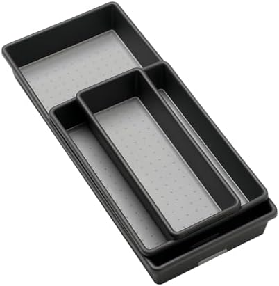madesmart Classic 3 Bin Drawer Organizer Set, Granite