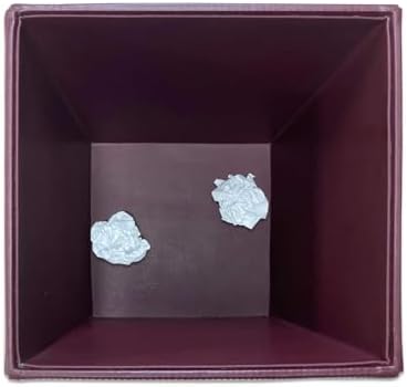Dacasso Bonded Leather Waste Basket - Luxury Waste Basket (Burgundy, 14 QT)