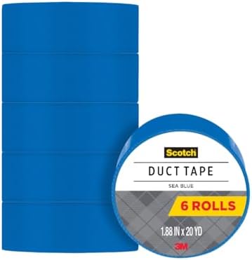 Scotch Duct Tape, 1.88 in x 20 yd, Sea Blue, 6 Pack (920-BLU-C)